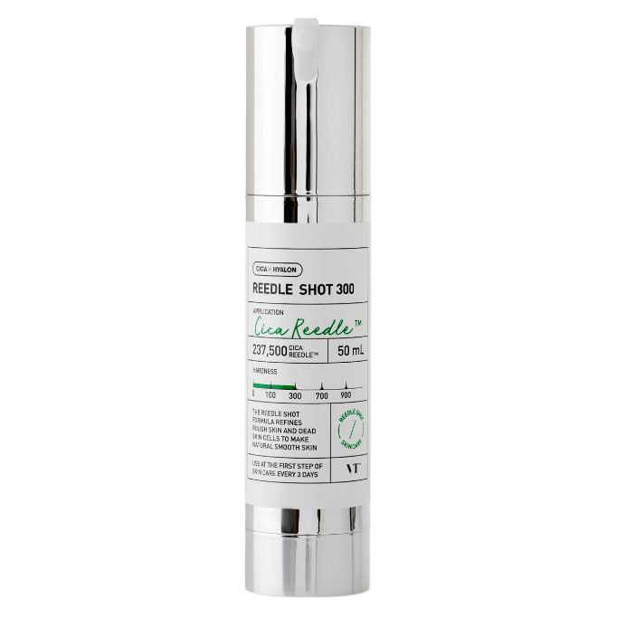 VT Cica Reedle Shot 300 serum bottle designed to deeply nourish and restore skin balance, 50 mL.