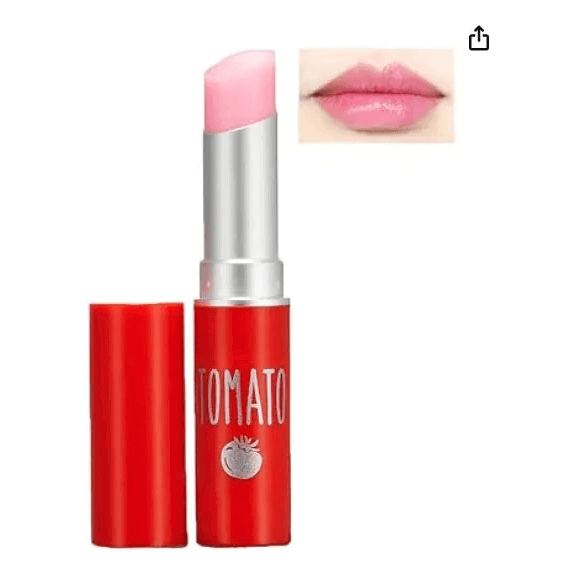 SKINFOOD - Tomato Jelly Tint Lip (4 Colors) showcasing its pink tint and glossy finish on lips.