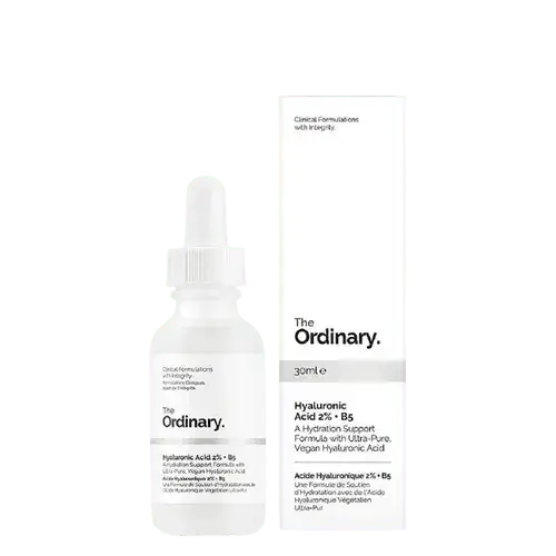THE ORDINARY Hyaluronic Acid 2% +B5 30ml serum bottle and packaging for deep hydration and skincare benefits.